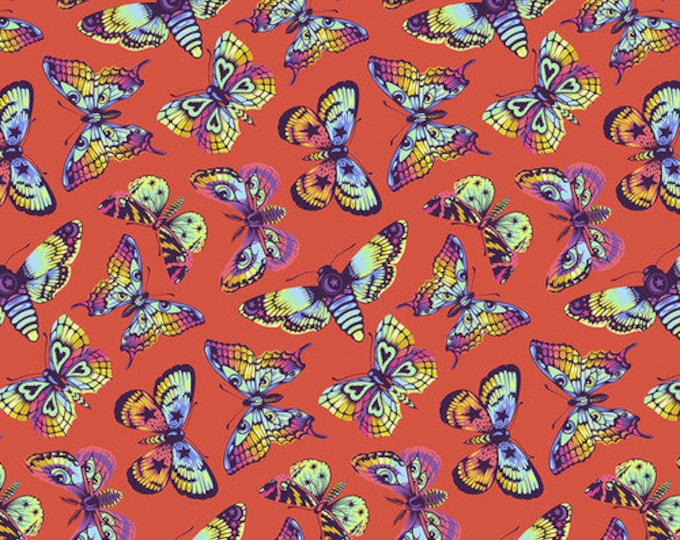 Fat Quarter Butterfly Kisses in Papaya - Tula Pink's Daydreamer for Free Spirit Fabrics
