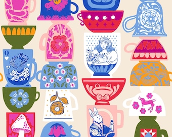 Hello Alice -- (RS2122 11) Tea Party in Shell by Sarah Watts for Ruby Star Society