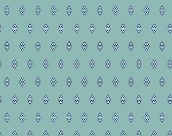 Fabrics From the Attic by Guicy Guice for Andover Fabrics - Fat Quarter of in Alien Diamond in Huckleberry