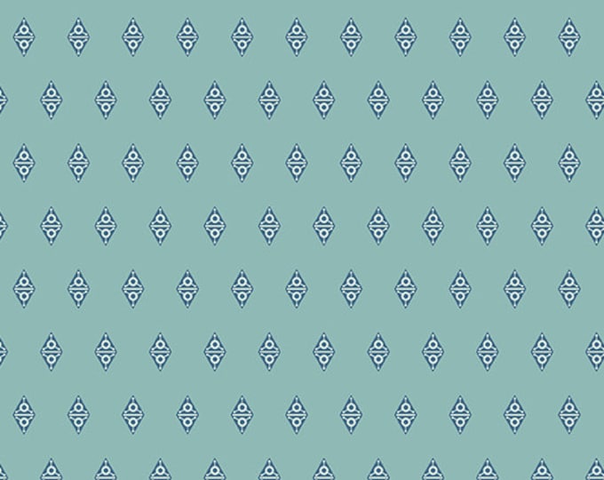 Fabrics From the Attic by Guicy Guice for Andover Fabrics - Fat Quarter of in Alien Diamond in Huckleberry