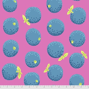 May include: A pink background with a repeating pattern of blue and green circles. The circles have a textured appearance and are arranged in a staggered pattern.