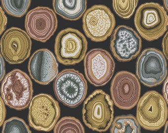 Kaffe Fassett Collective February 2020 -- Fat Quarter of Philip Jacobs Geodes in Charcoal