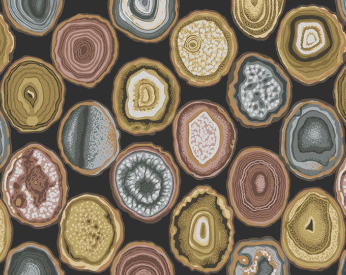 Kaffe Fassett Collective February 2020 -- Fat Quarter of Philip Jacobs Geodes in Charcoal