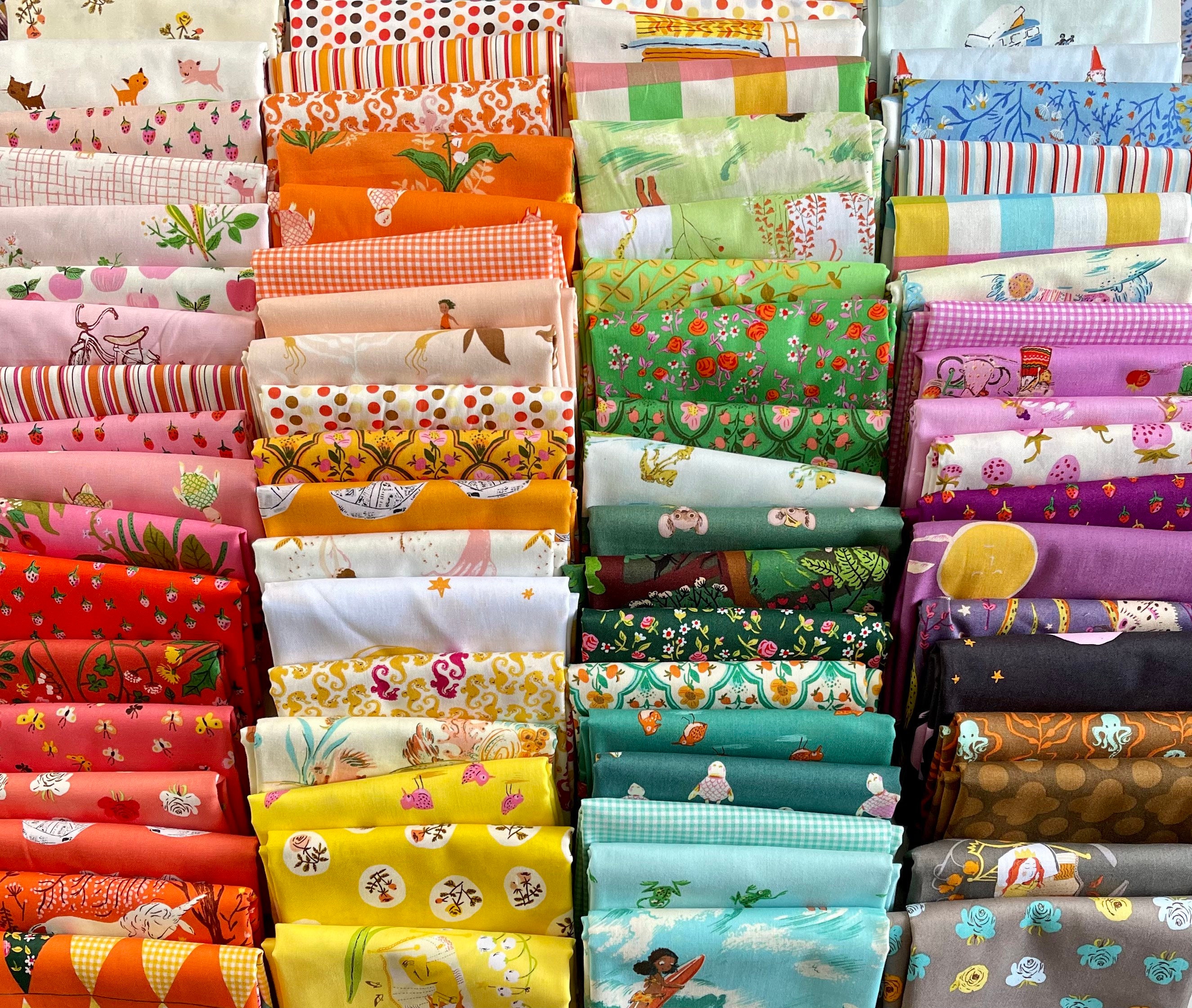 Fat 16th of various Heather Ross fabrics exactly as shown in photo