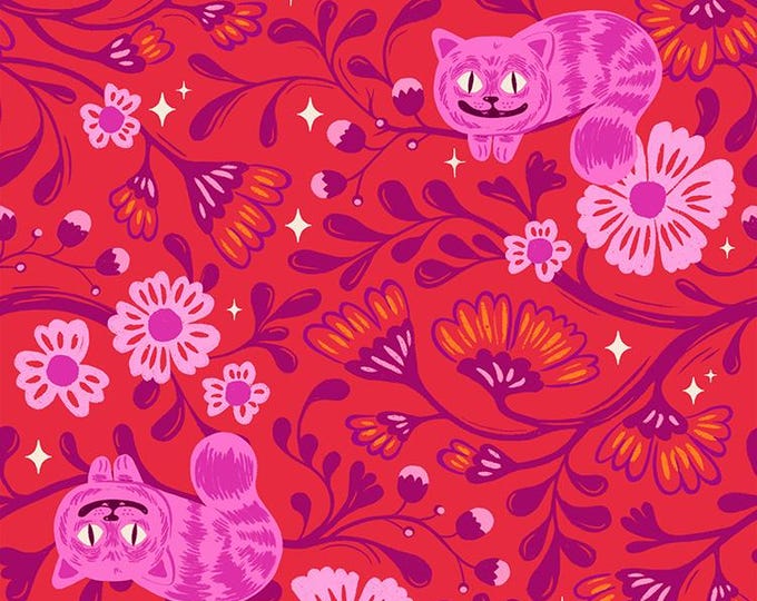 Hello Alice -- (RS2123 12) Cheshire in Ruby by Sarah Watts for Ruby Star Society