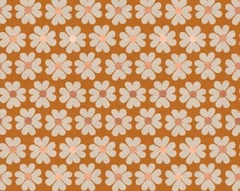 Unruly Nature by Jen Hewitt for Ruby Star Society CANVAS -- 25cm cut of Heart Flowers in Caramel
