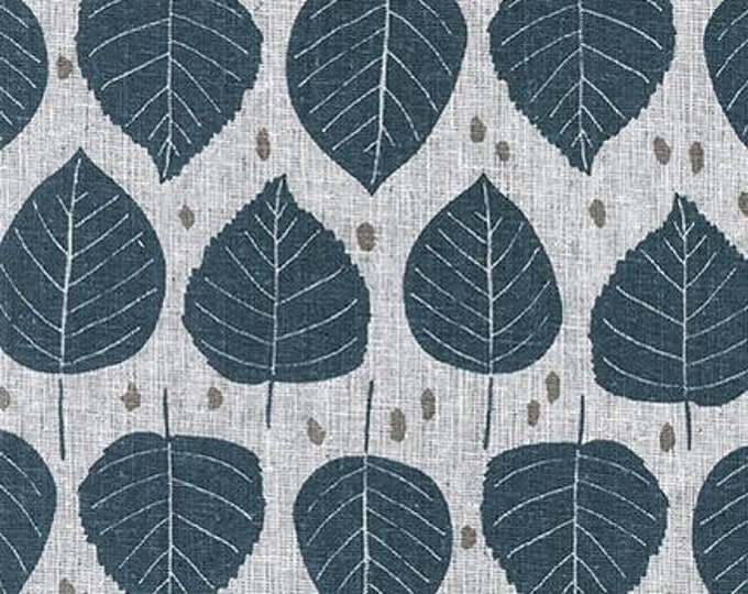 Quarry Trail by Anna Graham for Robert Kaufman, 100% Cotton Linen Canvas -- 25cm -- Birch in Charcoal