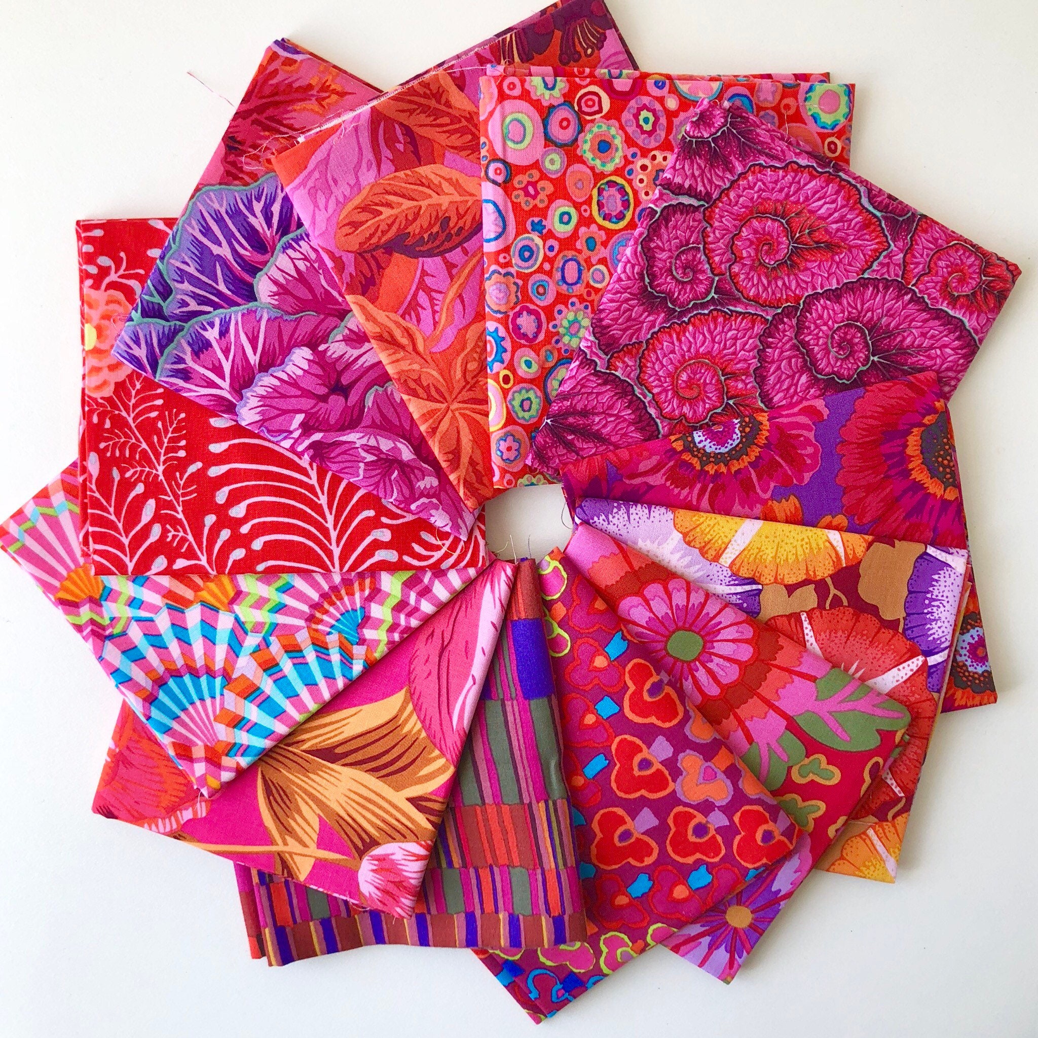 Red Fabrics by Kaffe Fassett Collective for Free Spirit Fabrics Fat Quarter Bundle of 12 as