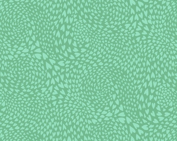Eden by Sally Kelly for Windham Fabrics - Fat Quarter of 52813-13 Swirl of Hearts in Green