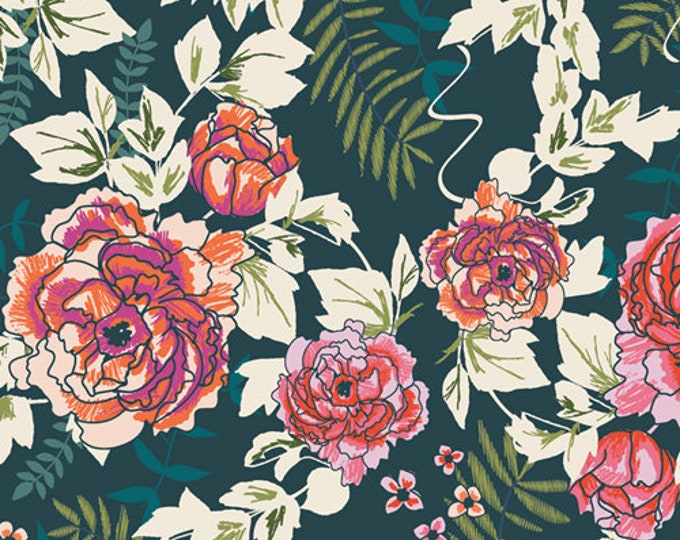 Trouvaille by AGF Studios for Art Gallery Fabrics -  Fat Quarter of Everblooming Camellias in Aglow