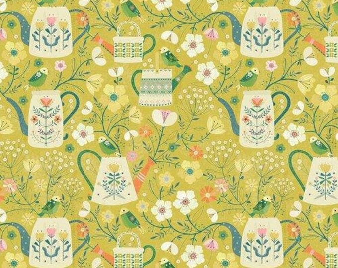 Hedgerow by Bee Brown for Dashwood Studio - Watering Cans - Fat Quarter