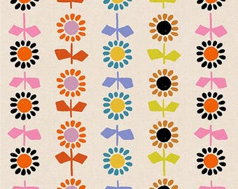 Cat Nap by Alexia Marcelle Abegg for Ruby Star Society -- 25cm cut of Canvas Daisy Stripe in Natural