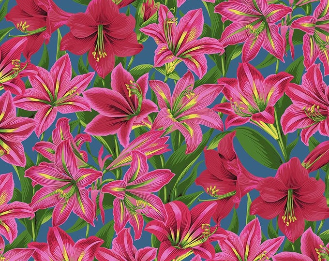 Kaffe Fassett Collective August 2020 -- Fat Quarter of Philip Jacobs Armaryllis in Red