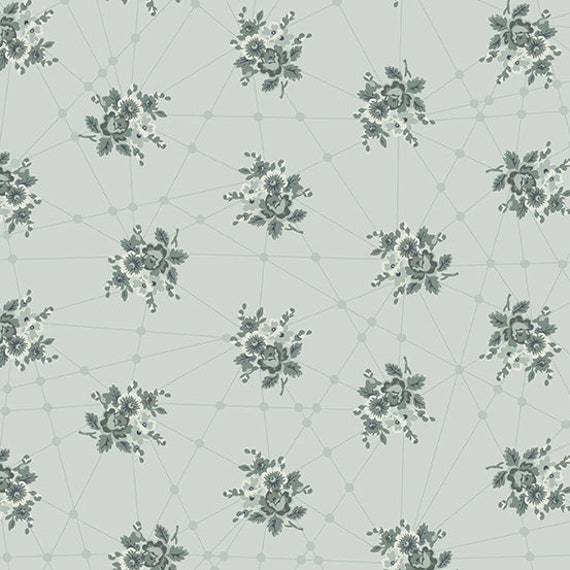 Nonna Little Bouquets Classic Grey - Giucy Giuce - PER QUARTER METRE Nonna Little Bouquets Classic Grey - Giucy Giuce - PER QUARTER METRE