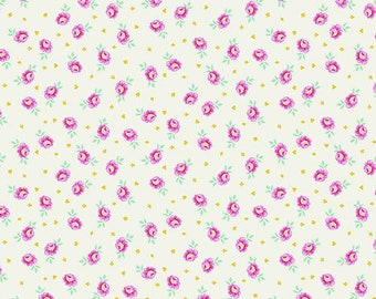 Fat Quarter Baby Buds in Sugar - Tula Pink's Curiouser and Curiouser for Free Spirit Fabrics