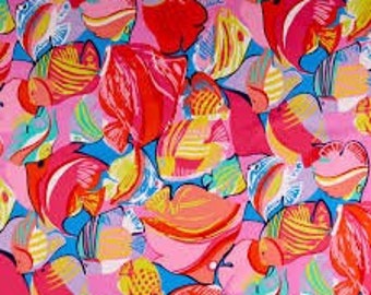 Alexander Henry In the Reed-- Fat Quarter of Fish in Aqua