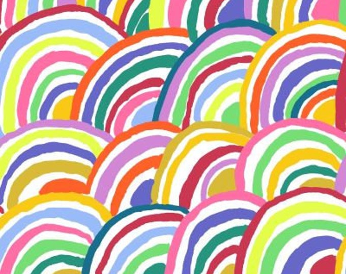 Kaffe Fassett Collective February 2022 -- Fat Quarter of Kaffe Fassett Rainbows in White