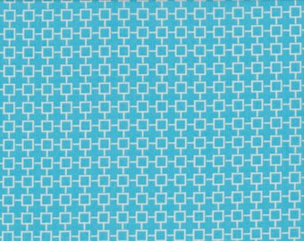 Japanese cotton fat quarter by Kei - Geosquares in light blue