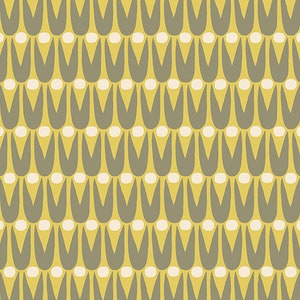 Perennial autorstwa Sarah Golden dla Andover Fabrics - Gruba ćwiartka Mid Mod Floral w kolorze Fog