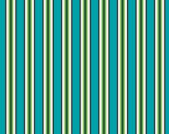 Five and Ten by Denyse Schmidt for Windham Fabrics -- Fat Quarter of Candy Stripe in Cyan (52486-10)