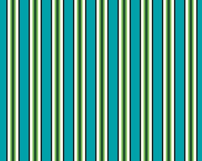 Five and Ten by Denyse Schmidt for Windham Fabrics -- Fat Quarter of Candy Stripe in Cyan (52486-10)