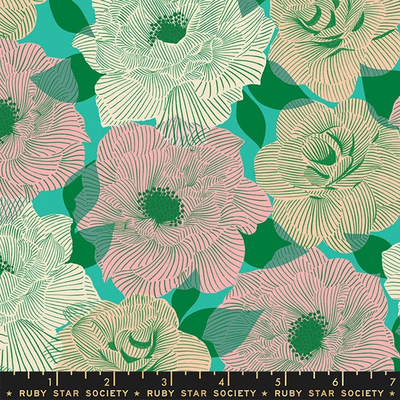 Favorite Flowers Canvas in Wildflower - Ruby Star Society - PER QUARTER METRE Favorite Flowers Canvas in Wildflower - Ruby Star Society - PER QUARTER METRE