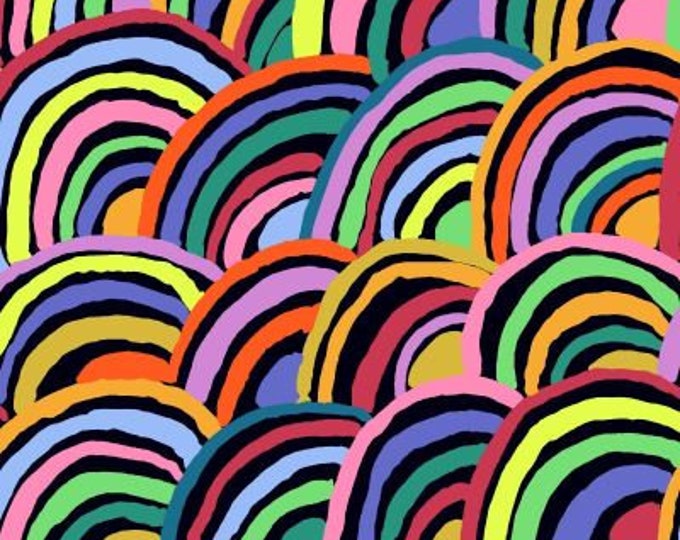 Kaffe Fassett Collective February 2022 -- Fat Quarter of Kaffe Fassett Rainbows in Black