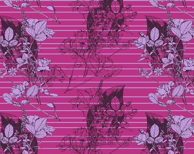 Made My Day Fabric by Anna Maria Horner -- Fat Quarter of Rough Draft in Fuchsia