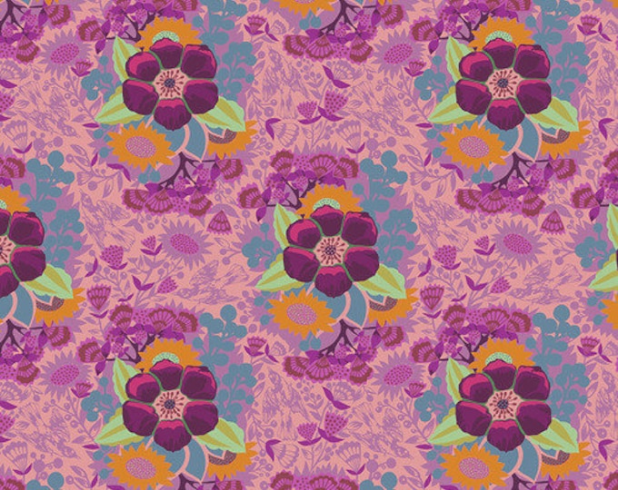 Hindsight by Anna Maria Horner for Free Spirit Fabrics- Fat Quarter of Piecework in Rose