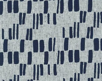 Quarry Trail by Anna Graham for Robert Kaufman, 100% Cotton Linen Canvas -- 25cm -- Trail Markers in Indigo