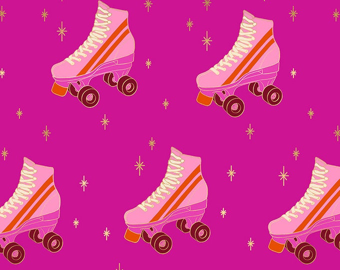 Darlings 2 by Ruby Star Society -- Fat Quarter of Roller Skates in Berry (RS5059 14M)