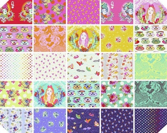 Half Metre Bundle of Tula Pink's Curiouser and Curiouser  for Free Spirit Fabrics - 20 Prints plus 5 Fussy Cut Portraits