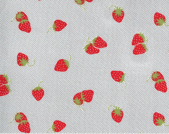 Sunday Stroll -- Strawberries in Grey (5223 17) by Bonnie and Camille for Moda -- Fat Quarter