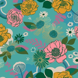 Reverie by Melody Miller for Ruby Star Society -- Fat Quarter of Meander in Succulent Metallic