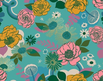 Reverie by Melody Miller for Ruby Star Society -- Fat Quarter of Meander in Succulent Metallic