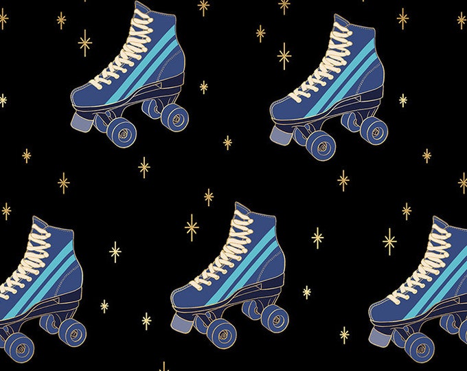 Darlings 2 by Ruby Star Society -- Fat Quarter of Roller Skates in Black (RS5059 16M)