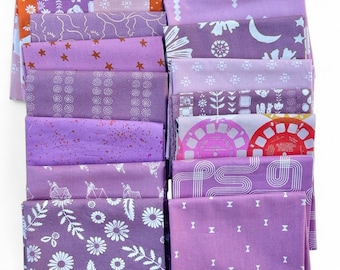 Fat 16th of various Ruby Star Society fabrics as shown in photo (16 in total) - Mauves