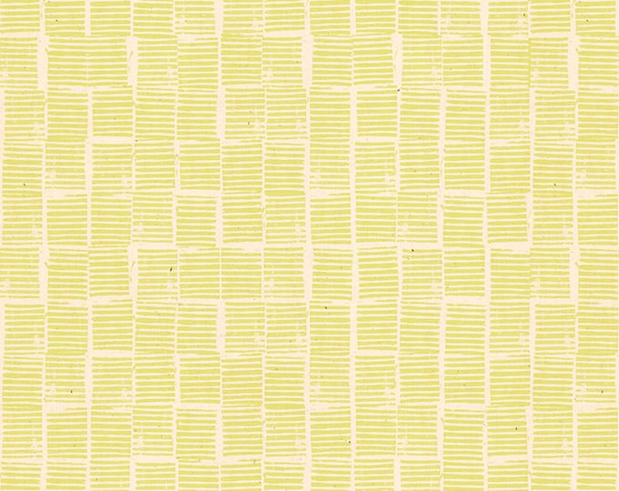 Heirloom Stripe Stamp in Yellow (RS4029 13) by Alexia Marcelle Abegg for Ruby Star Society -- Fat Quarter