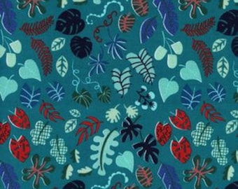 Lagoon -- Leafy Wonder in Teal by Rashida Coleman Hale for Cotton and Steel