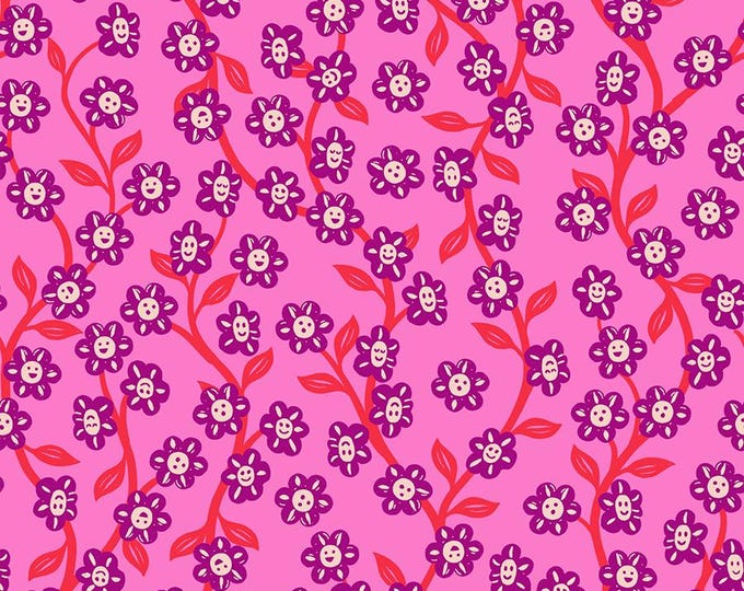 Hello Alice -- (RS2128 13) Chatty Garden in Lipstick by Sarah Watts for Ruby Star Society