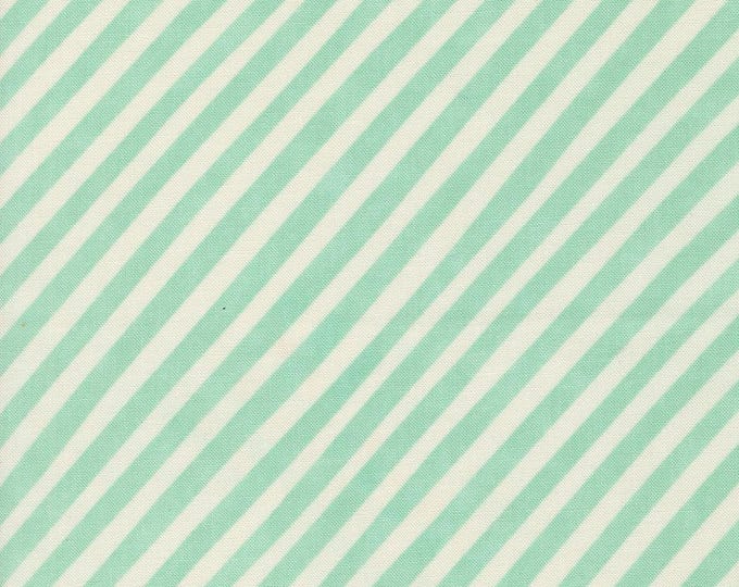 Love Letter by Lizzy House- (37126 28) -- Fat Quarter of Candy Stripe in Sea Foam