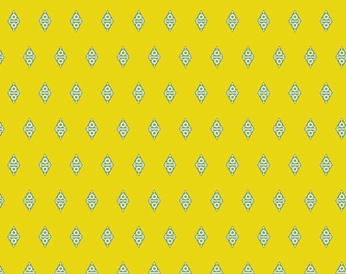 Fabrics From the Attic by Guicy Guice for Andover Fabrics - Fat Quarter of Alien Diamond in Gooseberry
