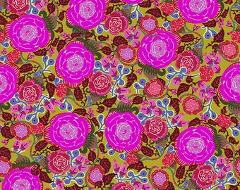 Shannon Newlin Vibrant Blooms -- Fat Quarter of Rose in Fuchsia
