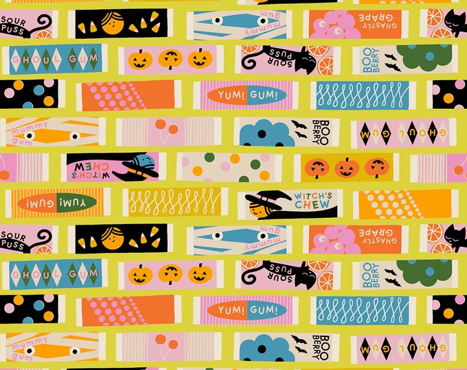 Spooky Darlings by Ruby Star Society -- Fat Quarter of Fun Gun Candy in Citron (RS5074 11)