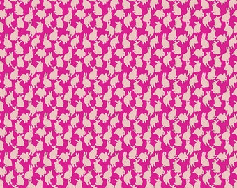 Woodland Walk by Nathalie Lete for Anna Maria Horner Conservatory - Fat Quarter of Mini Rabbits in Fuchsia