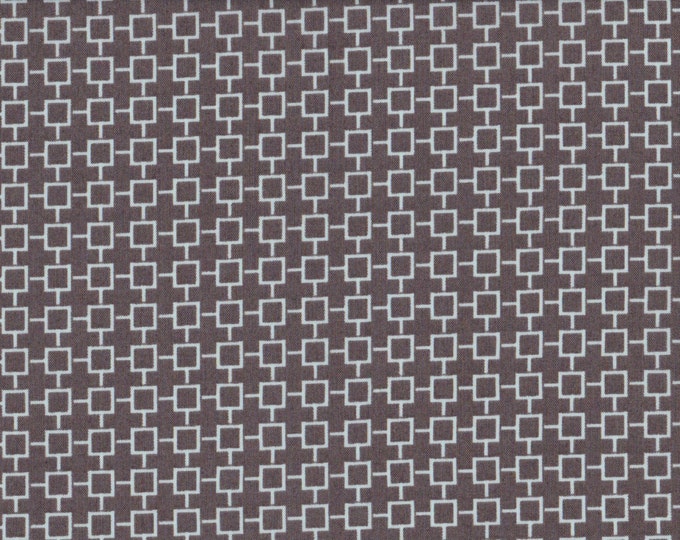 Japanese cotton fat quarter by Kei - Geosquares in dark taupe