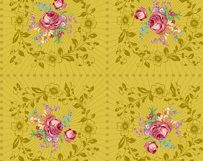 Nonna by Guicy Guice for Andover Fabrics - Fat Quarter of Wreath in Mustard