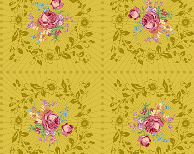 Nonna by Guicy Guice for Andover Fabrics - Fat Quarter of Wreath in Mustard