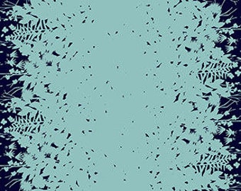 Half Metre Adorn Lawn by Alison Glass - Silhouette Double Border in Navy