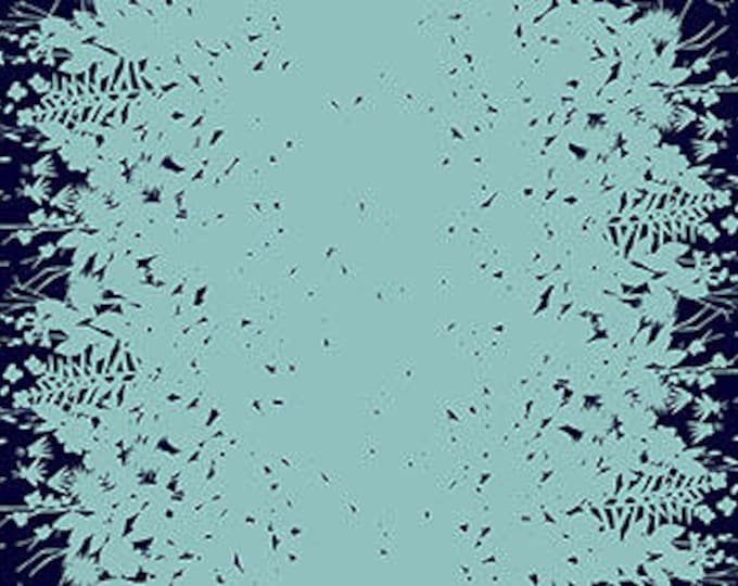 Half Metre Adorn Lawn by Alison Glass - Silhouette Double Border in Navy